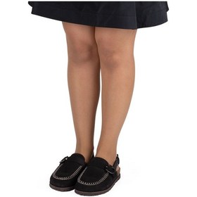 Resim Kadın Hakiki Süet Deri 4,5cm Topuklu Rahat Kalıp Günlük Sandalet Siyah 