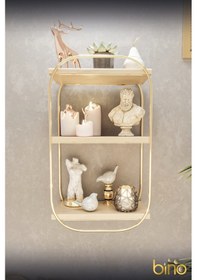 Resim Bino Duvar Rafı Çok Amaçlı Düzenleyici Oval Raf Ahşap Banyo Mutfak Rafı Makyaj Ve Takı Organizeri 