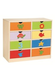 Resim Edutoys Figürlü Dolap 8 Çekmeceli 
