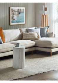 Resim Mariposa Bohem Ahşap Yan Sehpa Beyaz 