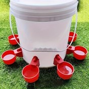 Resim 5 Adet Otomatik Kümes Hayvanı İçme Kabı, Kırmızı Plastik Tavuk Su Sistemi - Ördek, Kaz, Hindi, Tavşan Elektriksiz Kendiliğinden Doldurmalı İçme Seti 