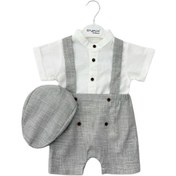 Resim Şapkalı Gömlekli Salopet Takım Gri 