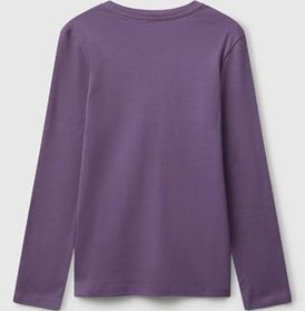 Resim United Colors Of Benetton Erkek Çocuk Kabarık Baskılı Bisiklet Yaka Uzun Kollu T-Shirt 