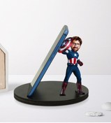 Resim Bk Gift Kişiye Özel Karikatürlü Süper Kahraman Ahşap Biblo Telefon Standı-5 
