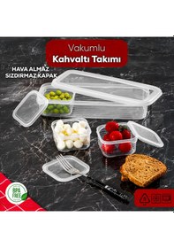 Resim Porsima 4368 Freshlock Vakumlu Kahvaltılık Çok Amaçlı Saklama Kabı Kahvaltı Seti Şeffaf 