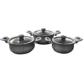 Resim Oms 6 Parça Granit Güveç Set Gri 