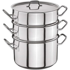 Resim Öztiryakiler Buharlı Pişirme Seti. 1 Adet 32x19 CM Tencere 2 Adet 32x15 CM Süzgeç Tencere 