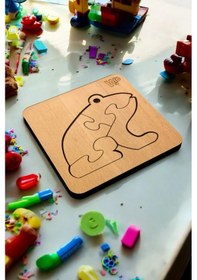 Resim Plywood Ahşap Boyanabilir Çocuklar Puzzle Kurbağa Boya Setli 