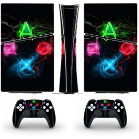 Resim Kt Grup Sanatsal Kontroller Playstation 5 Slim Disk Versiyon Sticker Kaplama Seti 