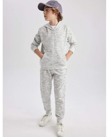 Resim DeFacto Erkek Çocuk Beli Bağcıklı Lastikli Paça Cepli Jogger Eşofman Altı B8915A823CWGR449 