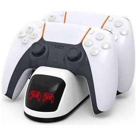 Resim Ps5 Kablosuz Oyun Kolu Uyumlu Game Pad Şarj İstasyonu Led Göster 