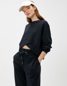 Resim Crop Sweatshirt Modal Karışımlı 