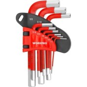 Resim WP222016 9 Parça Kısa Boy Cr-V Inç Profesyonel Allen Anahtar Takımı 