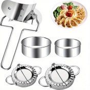 Resim 3 adet/takım Mantı Kalıbı Paslanmaz Çelik Mantı yapma araçları Empanada Metal Hamur Sıkma Aracı Pastane Mutfak Aksesuarları 