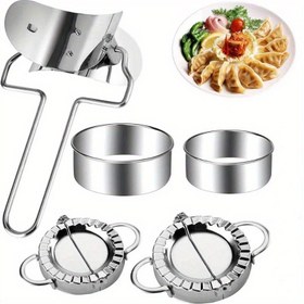 Resim 3 adet/takım Mantı Kalıbı Paslanmaz Çelik Mantı yapma araçları Empanada Metal Hamur Sıkma Aracı Pastane Mutfak Aksesuarları 