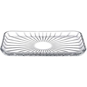 Resim Elegant Dikdörtgen Servis Tabağı 165x280, Seffaf Açık Gri 