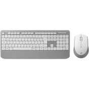 Resim Everest KM-6176 OFFICAL Beyaz/Gri Kablosuz Combo Q Multimedia Klavye + Mouse Set 