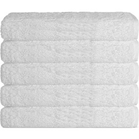 Resim 5 Li Otel Banyo Havlusu %100 Pamuklu 90x150 Cm Beyaz 16/1 Aksoft 610 Gr Beyaz 