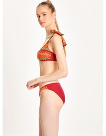 Resim Too Salty Swimwear Kadın Bordo Dantelli Tek Omuz Bikini Takımı 24s120st Bordo 
