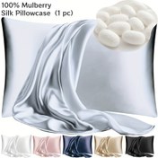 Resim 1 adet 100% Dut İpeği Yastık Kılıfı, Gümüş Gri, 19mm Dut İpeği Yastık Kılıfı, Çift Taraflı Tasarım, Saç ve Cilt Dostu, Gizli Fermuarlı, Kadınlar, Erkekler ve Aile İçin Hediye (Yastık Çekirdeği Yok) 