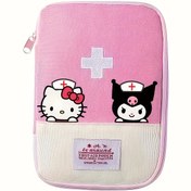 Resim 1 Adet Sanrio Hello Kitty Nakış Detaylı İlaç Saklama Çantası, Kamp ve Doğa Yürüyüşü İçin Temel İlk Yardım Seti, Evde ve Dışarıda Hayatta Kalma Ekipmanı 