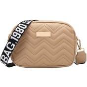 Resim Xindoker Kahverengi Çapraz Askılı Mini Çanta - Dalgalı Desen, 17x6x12cm, Telefon Ve Cüzdan Taşıma, 105g 