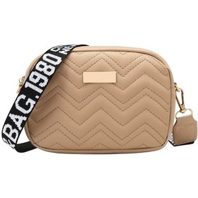 Resim Xindoker Kahverengi Çapraz Askılı Mini Çanta - Dalgalı Desen, 17x6x12cm, Telefon Ve Cüzdan Taşıma, 105g 