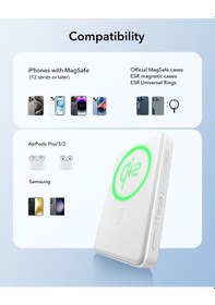 Resim Halolock Qi2 10.000 Mah Magsafe Digital Powerbank Beyaz Siyah 
