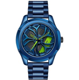 Resim Sones Olevs 9967 Erkek Yıldızlı Gökyüzü Yüzlü Elmas Çerçeveli Kuvars Saat Siyah Çelik Kayış 