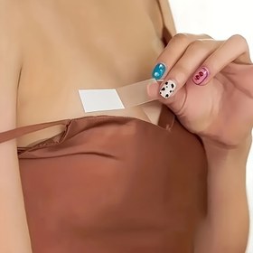 Resim 36 Parça, Görünmez Kaydırmaz Gömlek Yapışkanları, Dikişsiz Çift Taraflı Yapışkanlı, Dayanıklı Şeffaf Açık Bej Bant, Kadın İç Giyim ve Kıyafet Aksesuarları için Uygun 