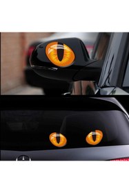 Resim TSC Güzel Kedi Gözleri Araba Aynası Için Sticker Etiket 