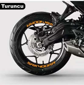 Resim Rks Qj Motor Srk 400rr Motosiklet Jant İçi Sticker Etiket Modeli Turuncu 
