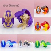 Resim 4 adet Rastgele Dinozor Yumurta Oyuncakları - Dönüştürülebilir Tyrannosaurus ve Pterodactyl Figürleri, Plastik, Elektrik Gerektirmez, Doğum Günleri, Partiler ve Sınıf Ödülleri için İdeal, Sınıf Ödüllü | Dinozor Yumurta Tasarımı | Dayanıklı Plastik 
