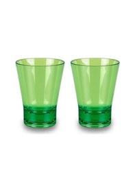 Resim Cam Su Ve Meşrubat Kahve Yanı Bardak Seti 2 Adet Yeşil,mısafır Sunum 7x7x10cm 