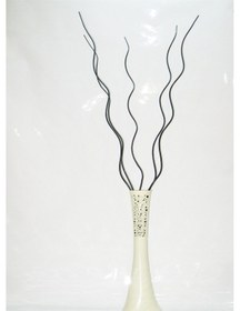 Resim 60 Cm Desenli Krem Vazo 5 Adet Siyah Dal 