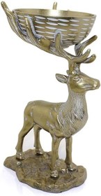Resim Metal Geyikli Kase 32 Cm Dekoratif Hediyelik 