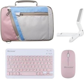 Resim Microcase Lenovo Tab M8 4. Nesil 8 inch Uyumlu Tablet Çanta+Türkçe Bluetooth Klavye +Mouse+ Standı - Pembe AL4382 (Pembe) 