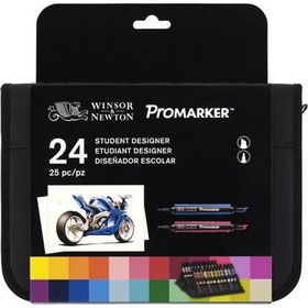 Resim Winsor & Newton Promarker Kalem Seti 24 Renk Çantalı 