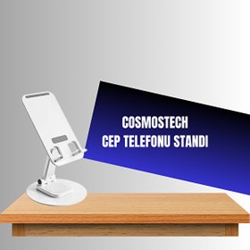 Resim Cosmostech 360 Derecd Hareketli Dönen Katlanabilir Mobil Masaüstü Tablet Standı 