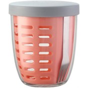 Resim Springsun 304 Paslanmaz Çelik Çatalı Salata Kasesi - Meyve Süzgeçli, Taşınabilir, Dışarıda Kullanım İçin, Pembe, 601-700ml 