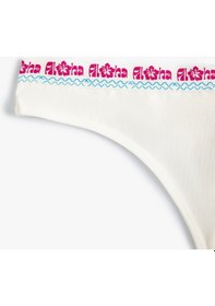 Resim Koton Tanga Külot Slogan Baskılı Pamuklu Beyaz 4slk30117mk Beyaz 
