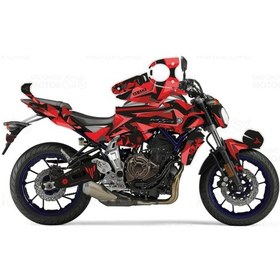 Resim Yamaha Mt 07 Colorful Camo Design Sticker Seti 