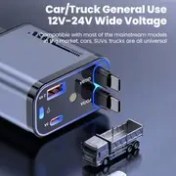Resim 4-in-1 Geri Çekilebilir Araba Telefon Şarj Cihazı, Süper Hızlı Şarj ve Yıldızlar Gökyüzü Ortam Işığı, 180° Ayarlanabilir Fiş, 2 USB Portu 4 Cihaz İçin, Çoğu Araçla Uyumlu, Araba Şarj Cihazı, Araç Aksesuarı, Şık Metalik Kaplama, Dayanıklı Yapı 