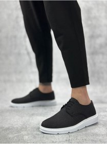 Resim BOA BA0003 Bağcıklı Klasik Spor Keten Siyah Beyaz Taban Casual Erkek Ayakkabı 
