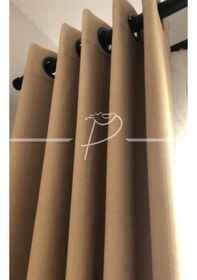 Resim Fon Perde Kapsüllü Kuşgözü Keten Fonluk Aplim Desen 