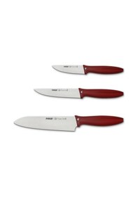 Resim Pirge Pure Line 3 Lü Şef Bıçak Seti 48010 Kırmızı 