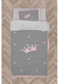 Resim Mekta Home Bebek Ve Çocuk Odası Taç Yıldız Desenli Çerçeveli Nevresim Takımı 