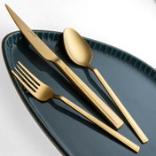 Resim Jumbo Athena Titanyum Gold 18 Parça 6 Kişilik Çatal Kaşık Bıçak Seti 