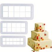 Resim 3'lü Kare Kesici Set - Geometrik Çoklu Kesim Tasarımı, El Sanatları için Yaratıcı Kil Süsleme Kalıpları 