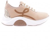 Resim Dgn 1013-23y Kadin Bağcikli Yan Silver Taşli Strech Kalin Taban Sneakers Ayakkabı 